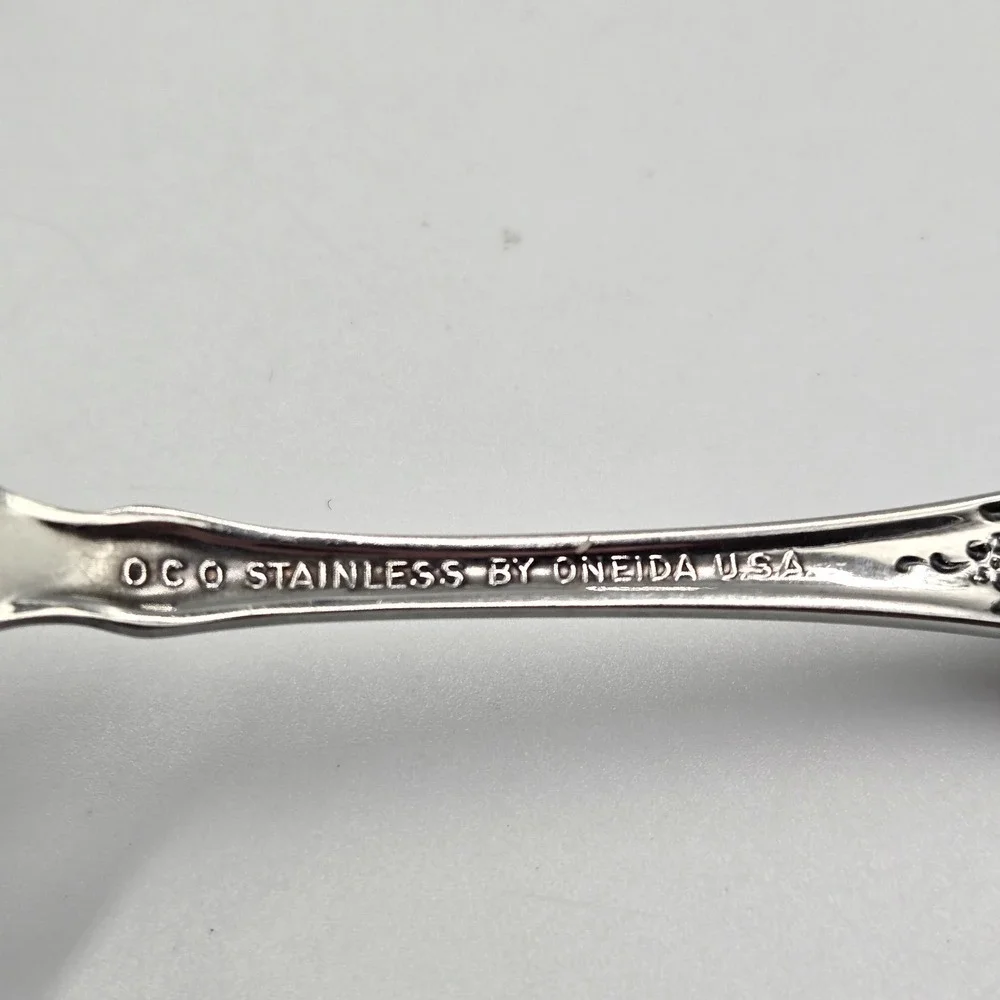 Vtg OCO Stainless Oneida USA Wordsworth Brahms Flatware Rose Daisy 7 Salad Forks
